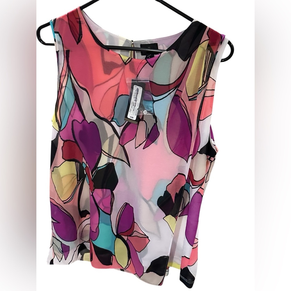 Worthington Sleeveless Floral Blouse Large - Picture 2 of 4